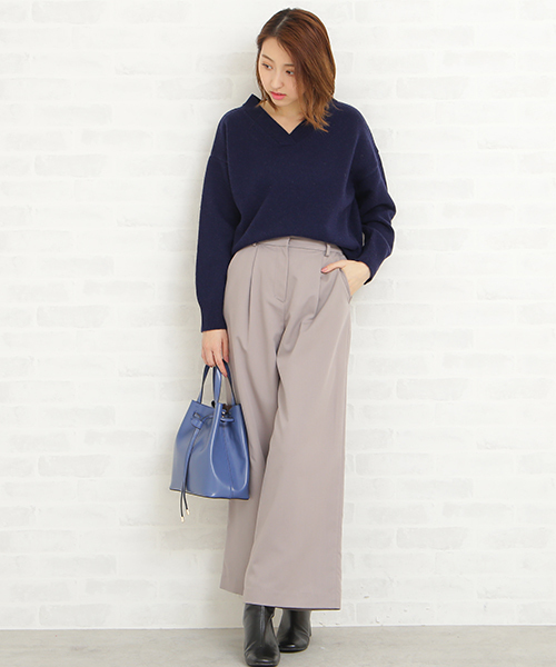 N.(N. Natural Beauty Basic)(エヌエヌナチュラルビューティーベーシック)の「◆ラムウールVネックニット(ニット/セーター・レディース・ホワイト/ネイビー/グレー/グリーン/ピンク・MEDIUM)」の19枚目の写真