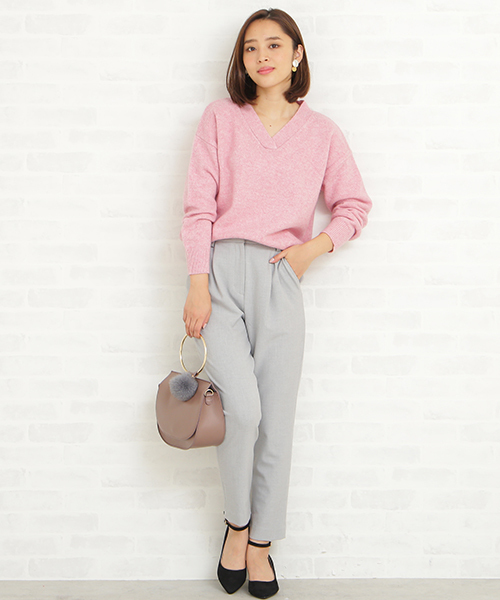 N.(N. Natural Beauty Basic)(エヌエヌナチュラルビューティーベーシック)の「◆ラムウールVネックニット(ニット/セーター・レディース・ホワイト/ネイビー/グレー/グリーン/ピンク・MEDIUM)」の22枚目の写真