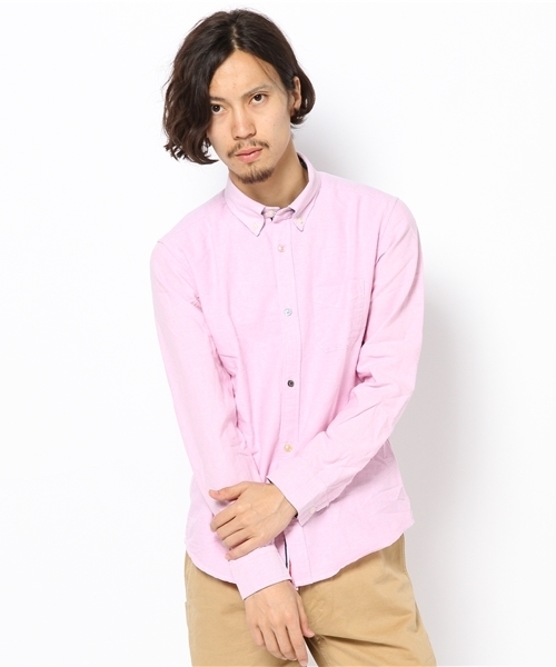 RATTLE TRAP（ラトルトラップ）の「先染めオックスボタンダウンシャツ（シャツ/ブラウス・メンズ・ホワイト/ブルー/サックスブルー/ピンク・SMALL/MEDIUM/LARGE/LL）」の4枚目の写真