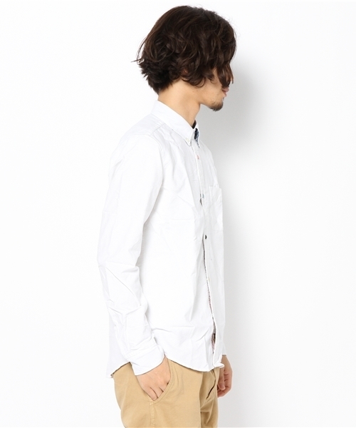 RATTLE TRAP（ラトルトラップ）の「先染めオックスボタンダウンシャツ（シャツ/ブラウス・メンズ・ホワイト/ブルー/サックスブルー/ピンク・SMALL/MEDIUM/LARGE/LL）」の5枚目の写真