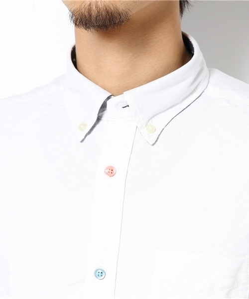 RATTLE TRAP（ラトルトラップ）の「先染めオックスボタンダウンシャツ（シャツ/ブラウス・メンズ・ホワイト/ブルー/サックスブルー/ピンク・SMALL/MEDIUM/LARGE/LL）」の7枚目の写真