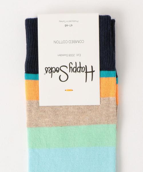 Happy Socks（ハッピーソックス）の「[ハッピーソックス] SC Happy Socks ストライプ ソックス（ソックス/靴下・メンズ・ネイビー・FREE）」の3枚目の写真