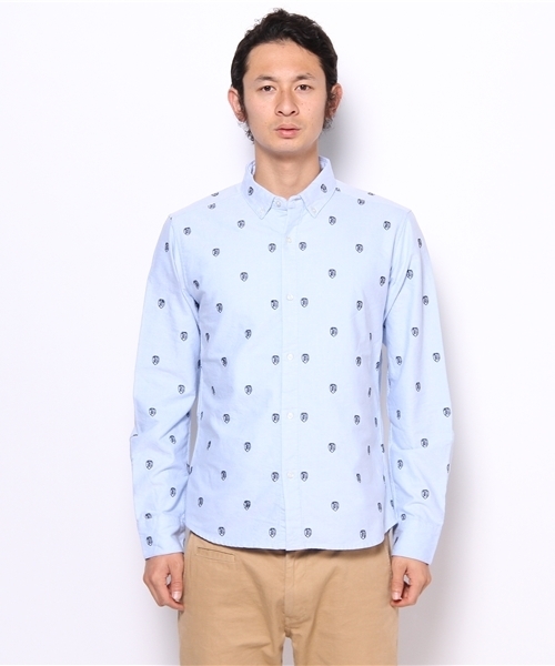 BEAMS（ビームス）の「○O.EMBROIDERY BD（シャツ/ブラウス・メンズ・ホワイト/サックスブルー・SMALL/MEDIUM/LARGE）」の3枚目の写真