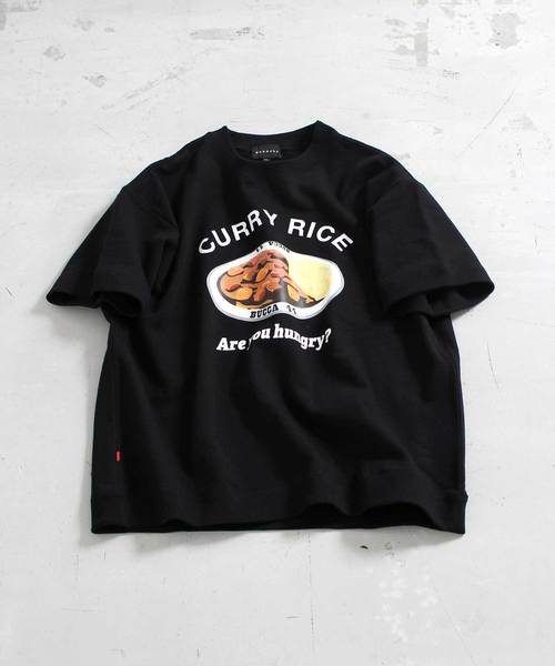 BUCCA 44（ブッカフォーティーフォー）の「【BUCCA 44】カレーライスプリント半袖スウェット（スウェット・メンズ・ホワイト/ブラック/イエロー・LARGE/XXX-LARGE/XX-LARGE/X-LARGE/MEDIUM）」の2枚目の写真