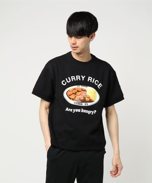 BUCCA 44（ブッカフォーティーフォー）の「【BUCCA 44】カレーライスプリント半袖スウェット（スウェット・メンズ・ホワイト/ブラック/イエロー・LARGE/XXX-LARGE/XX-LARGE/X-LARGE/MEDIUM）」の12枚目の写真