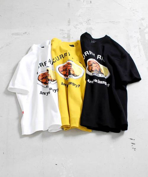 BUCCA 44（ブッカフォーティーフォー）の「【BUCCA 44】カレーライスプリント半袖スウェット（スウェット・メンズ・ホワイト/ブラック/イエロー・LARGE/XXX-LARGE/XX-LARGE/X-LARGE/MEDIUM）」の7枚目の写真