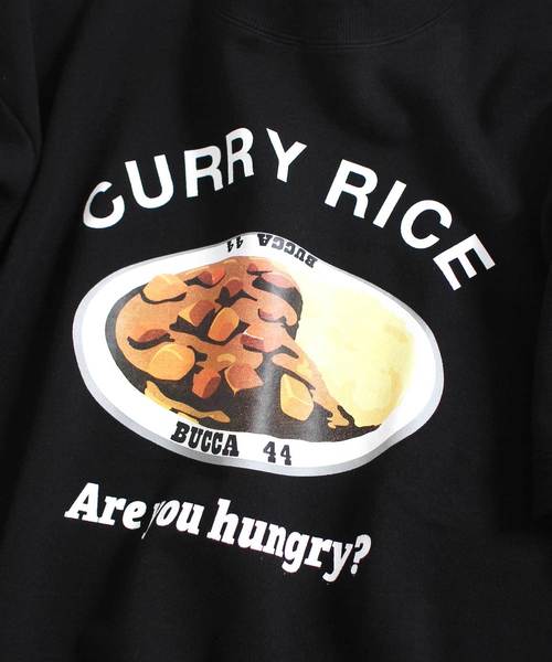 BUCCA 44（ブッカフォーティーフォー）の「【BUCCA 44】カレーライスプリント半袖スウェット（スウェット・メンズ・ホワイト/ブラック/イエロー・LARGE/XXX-LARGE/XX-LARGE/X-LARGE/MEDIUM）」の10枚目の写真