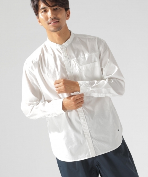 BAYFLOW（ベイフロー）の「コットンバンドカラー長袖シャツ（シャツ/ブラウス・メンズ・ホワイト/ベージュ/ネイビー・LARGE/SMALL/MEDIUM）」の3枚目の写真