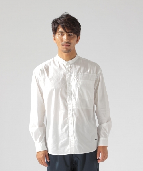 BAYFLOW（ベイフロー）の「コットンバンドカラー長袖シャツ（シャツ/ブラウス・メンズ・ホワイト/ベージュ/ネイビー・LARGE/SMALL/MEDIUM）」の7枚目の写真