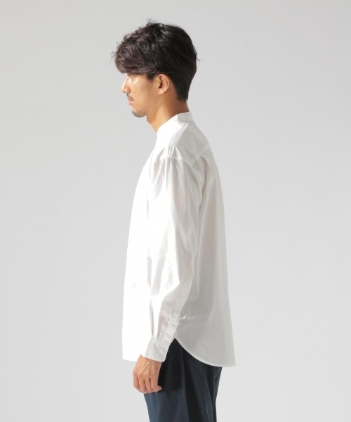 BAYFLOW（ベイフロー）の「コットンバンドカラー長袖シャツ（シャツ/ブラウス・メンズ・ホワイト/ベージュ/ネイビー・LARGE/SMALL/MEDIUM）」の8枚目の写真