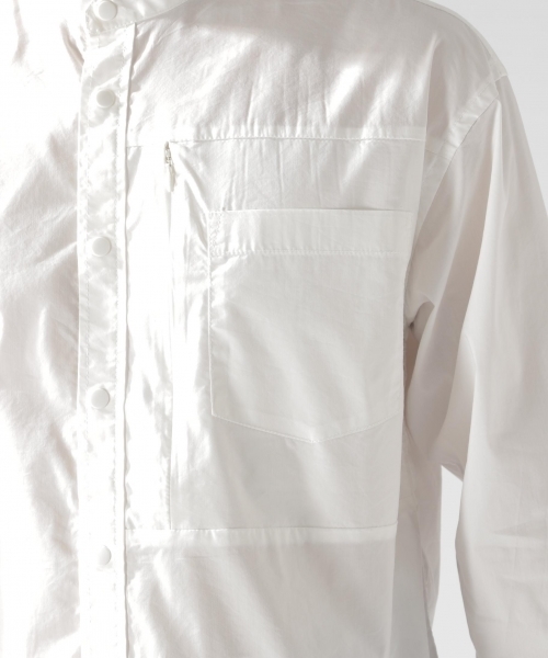 BAYFLOW（ベイフロー）の「コットンバンドカラー長袖シャツ（シャツ/ブラウス・メンズ・ホワイト/ベージュ/ネイビー・LARGE/SMALL/MEDIUM）」の12枚目の写真