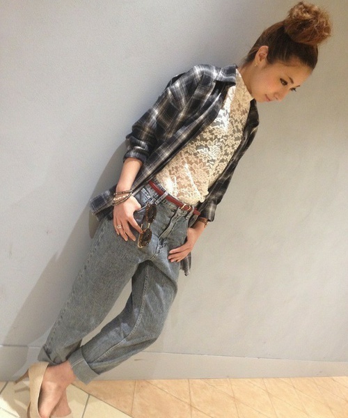 WEGO（ウィゴー）の「WEGO/総レーススタンドカラーTee（N）（Tシャツ/カットソー・レディース・ホワイト/ブラック/ナチュラル・FREE）」の17枚目の写真