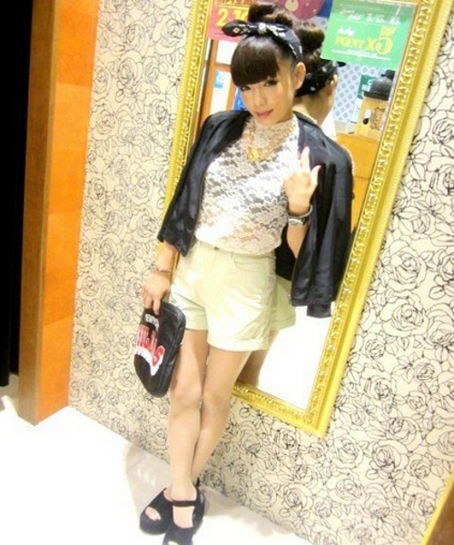 WEGO（ウィゴー）の「WEGO/総レーススタンドカラーTee（N）（Tシャツ/カットソー・レディース・ホワイト/ブラック/ナチュラル・FREE）」の18枚目の写真