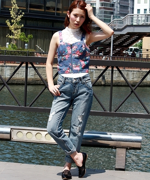 WEGO（ウィゴー）の「WEGO/総レーススタンドカラーTee（N）（Tシャツ/カットソー・レディース・ホワイト/ブラック/ナチュラル・FREE）」の10枚目の写真