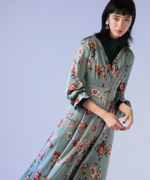 Andemiu（アンデミュウ）の「【WEB限定】ハナガラシャツワンピース 814313（シャツワンピース・レディース・ブラック/ライトグリーン・FREE）」の4枚目の写真