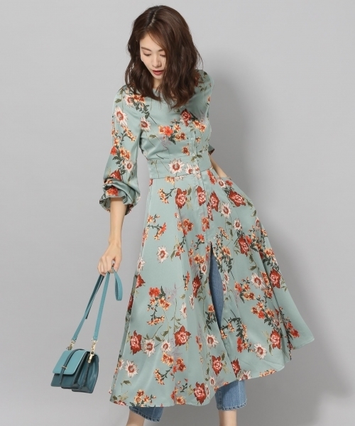 Andemiu（アンデミュウ）の「【WEB限定】ハナガラシャツワンピース 814313（シャツワンピース・レディース・ブラック/ライトグリーン・FREE）」の5枚目の写真