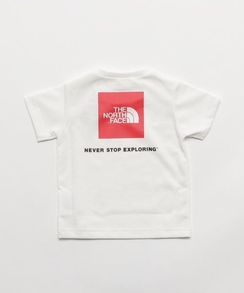 THE NORTH FACE（ザノースフェイス）の「ザ・ノース・フェイス キッズ 背面ロゴＴシャツ / ショートスリーブスクエアロゴグラフィックティー（Tシャツ/カットソー・キッズ・ホワイト/ネイビー・90/100/110/120/80/130/140/150）」の3枚目の写真