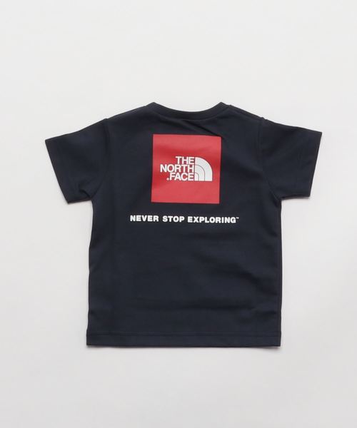 THE NORTH FACE（ザノースフェイス）の「ザ・ノース・フェイス キッズ 背面ロゴＴシャツ / ショートスリーブスクエアロゴグラフィックティー（Tシャツ/カットソー・キッズ・ホワイト/ネイビー・90/100/110/120/80/130/140/150）」の4枚目の写真