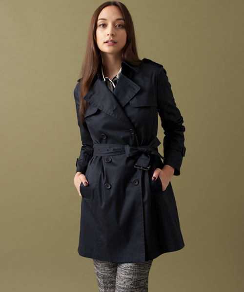 green label relaxing（グリーンレーベルリラクシング）の「◆GT 120/3 ギャバBOX トレンチコート（トレンチコート・レディース・ベージュ/ネイビー・34/36/38/40/42/44）」の2枚目の写真