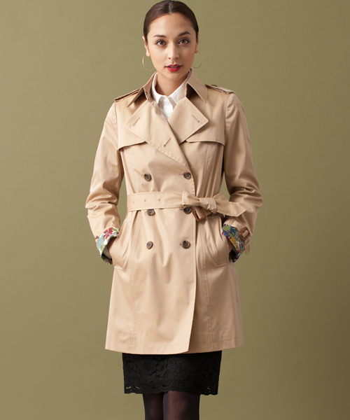 green label relaxing（グリーンレーベルリラクシング）の「◆GT 120/3 ギャバBOX トレンチコート（トレンチコート・レディース・ベージュ/ネイビー・34/36/38/40/42/44）」の14枚目の写真