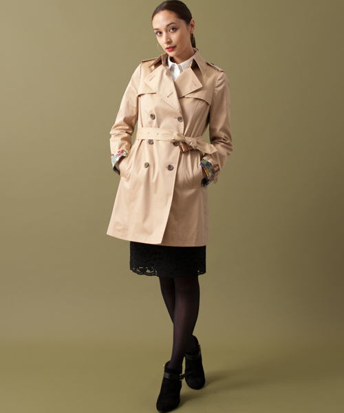 green label relaxing（グリーンレーベルリラクシング）の「◆GT 120/3 ギャバBOX トレンチコート（トレンチコート・レディース・ベージュ/ネイビー・34/36/38/40/42/44）」の15枚目の写真