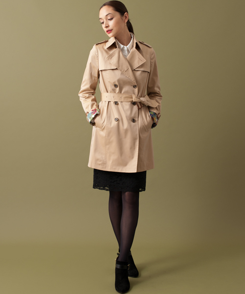 green label relaxing（グリーンレーベルリラクシング）の「◆GT 120/3 ギャバBOX トレンチコート（トレンチコート・レディース・ベージュ/ネイビー・34/36/38/40/42/44）」の16枚目の写真