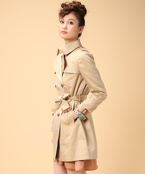 green label relaxing（グリーンレーベルリラクシング）の「◆GT 120/3 ギャバBOX トレンチコート（トレンチコート・レディース・ベージュ/ネイビー・34/36/38/40/42/44）」の5枚目の写真