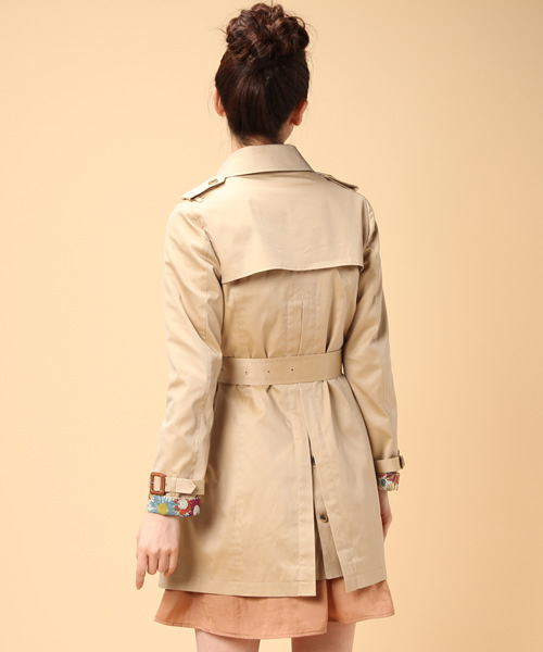 green label relaxing（グリーンレーベルリラクシング）の「◆GT 120/3 ギャバBOX トレンチコート（トレンチコート・レディース・ベージュ/ネイビー・34/36/38/40/42/44）」の6枚目の写真