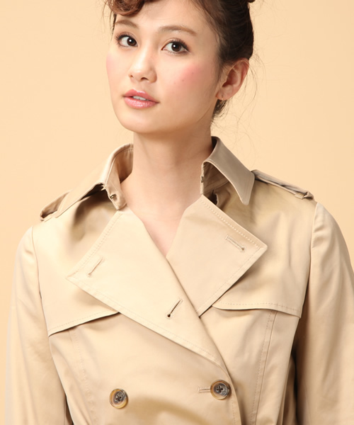 green label relaxing（グリーンレーベルリラクシング）の「◆GT 120/3 ギャバBOX トレンチコート（トレンチコート・レディース・ベージュ/ネイビー・34/36/38/40/42/44）」の7枚目の写真