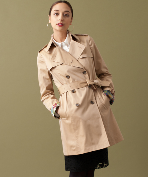 green label relaxing（グリーンレーベルリラクシング）の「◆GT 120/3 ギャバBOX トレンチコート（トレンチコート・レディース・ベージュ/ネイビー・34/36/38/40/42/44）」の13枚目の写真