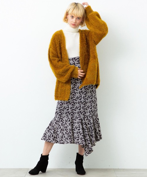 city（シティ）の「【CITY】SHAGGY KNIT CD（カーディガン/ボレロ・レディース・ブラック/ネイビー/イエロー・1）」の5枚目の写真