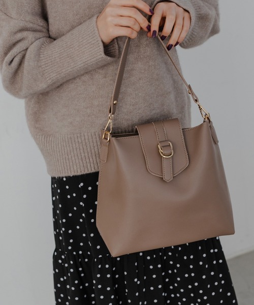 Edit Sheen（エディットシーン）の「ポーチ付きスクエア2wayバッグ（ショルダーバッグ・レディース・ブラック/モカ・FREE）」の19枚目の写真