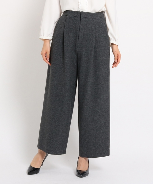 Sunauna(スーナウーナ)の「【洗える】ドックトゥースワイドパンツ(その他パンツ・レディース・グレー系その他2・40/38/36)」の2枚目の写真