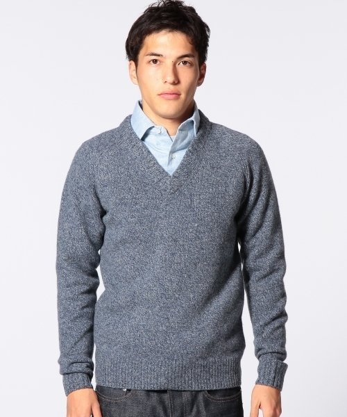 UNITED ARROWS（ユナイテッドアローズ）の「UAS ミックスVネックニット ◆（ニット/セーター・メンズ・ロイヤルブルー/ベージュ/イエロー/レッド/ナチュラル・MEDIUM/LARGE/X-LARGE/SMALL/X-SMALL）」の6枚目の写真