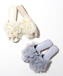 RANDA | オーガンジーフラワーサンダル(サンダル)