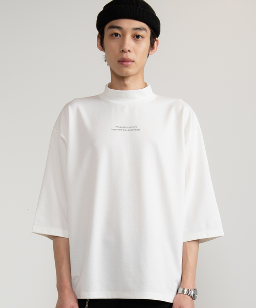 WEGO（ウィゴー）の「WEGO/ポンチモックネック5分袖Tシャツ（Tシャツ/カットソー・メンズ・ブラック/ホワイト・MEDIUM/LARGE）」の12枚目の写真