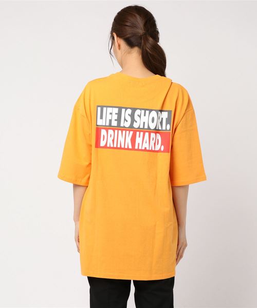 DING（ディング）の「DING/LIFE IS SHORT Tシャツ（Tシャツ/カットソー・レディース・オレンジ/グリーン/ホワイト・FREE）」の6枚目の写真