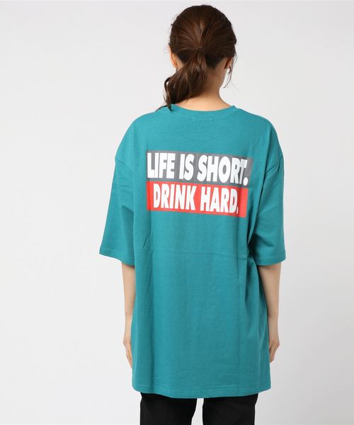 DING（ディング）の「DING/LIFE IS SHORT Tシャツ（Tシャツ/カットソー・レディース・オレンジ/グリーン/ホワイト・FREE）」の7枚目の写真