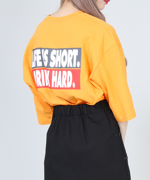 DING（ディング）の「DING/LIFE IS SHORT Tシャツ（Tシャツ/カットソー・レディース・オレンジ/グリーン/ホワイト・FREE）」の14枚目の写真