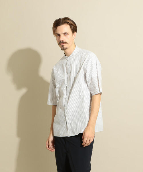 Steven Alan（スティーブンアラン）の「＜Steven Alan＞ TYPEWRITER STRIPE BAND COLLAR SHIRT BOX-BOLD/シャツ（シャツ/ブラウス・メンズ・ベージュ/オフホワイト・S/M/L/XL）」の13枚目の写真