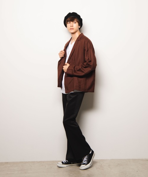 WEGO（ウィゴー）の「WEGO/ポンチフレアイージーパンツ（スラックス・メンズ・ブラック/キャメル・LARGE/MEDIUM）」の13枚目の写真