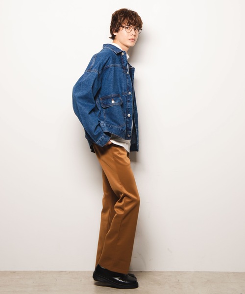 WEGO（ウィゴー）の「WEGO/ポンチフレアイージーパンツ（スラックス・メンズ・ブラック/キャメル・LARGE/MEDIUM）」の5枚目の写真