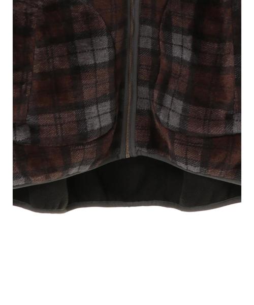 AMERICAN HOLIC（アメリカンホリック）の「ノーカラーボアショートコート ＊（ブルゾン・レディース・アイボリー/チェック/ブラック/モカ・M/L）」の14枚目の写真