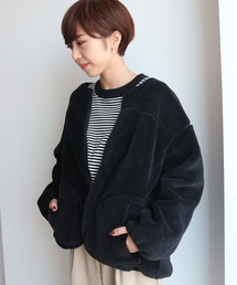 AMERICAN HOLIC | ノーカラーボアショートコート ＊(ブルゾン)