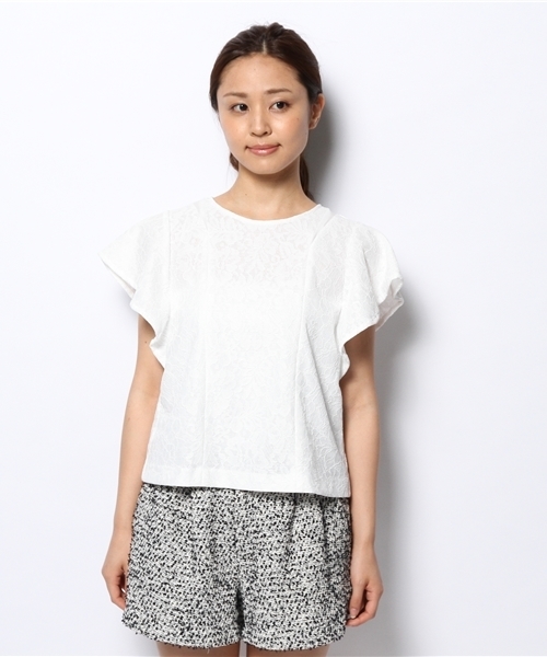 SOFFITTO（ソフィット）の「Soffitto /  レースボンディング天竺　ブラウス（シャツ/ブラウス・レディース・ホワイト/ブラック・FREE）」の5枚目の写真