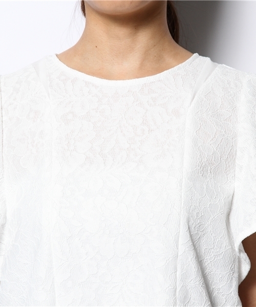 SOFFITTO（ソフィット）の「Soffitto /  レースボンディング天竺　ブラウス（シャツ/ブラウス・レディース・ホワイト/ブラック・FREE）」の9枚目の写真