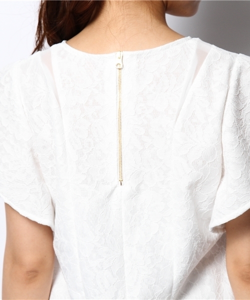 SOFFITTO（ソフィット）の「Soffitto /  レースボンディング天竺　ブラウス（シャツ/ブラウス・レディース・ホワイト/ブラック・FREE）」の8枚目の写真