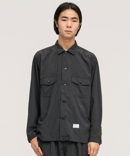BEDWIN & THE HEARTBREAKERS(ベドウィン アンド ザ ハートブレイカーズ)の「L/S OPEN COLLAR WORK SHIRT “ROGERS”(シャツ/ブラウス)」|ブラック