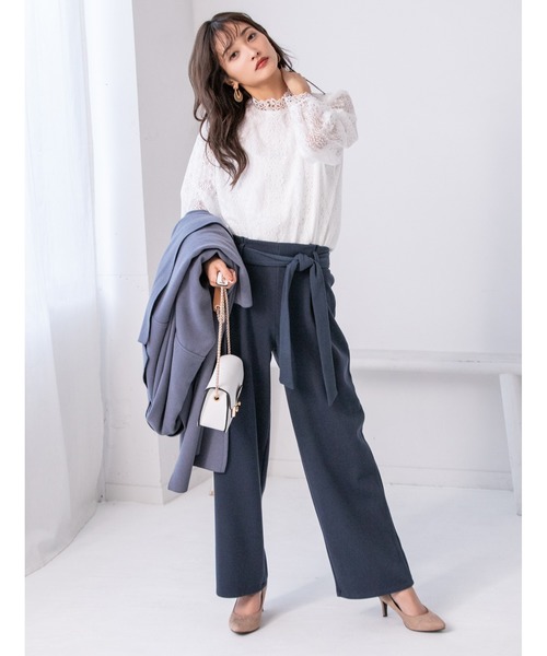 fifth(フィフス)の「ウエストリボンリブロングカラーワイドパンツ(その他パンツ・レディース・ブラウン/ブルー/オフホワイト・MEDIUM)」の21枚目の写真