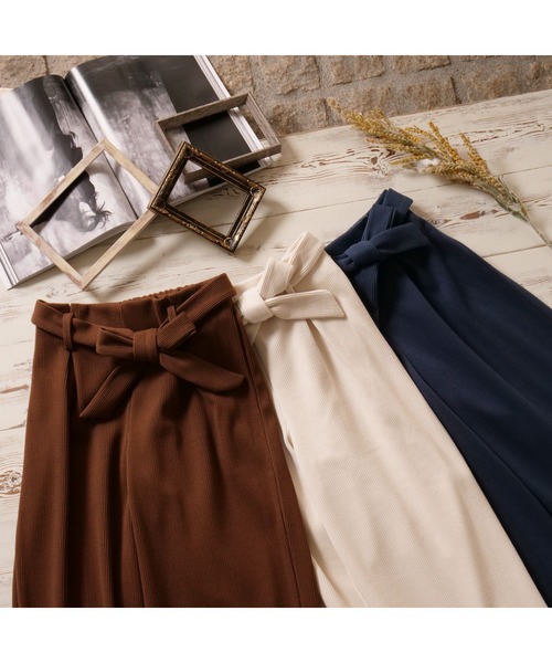 fifth(フィフス)の「ウエストリボンリブロングカラーワイドパンツ(その他パンツ・レディース・ブラウン/ブルー/オフホワイト・MEDIUM)」の19枚目の写真